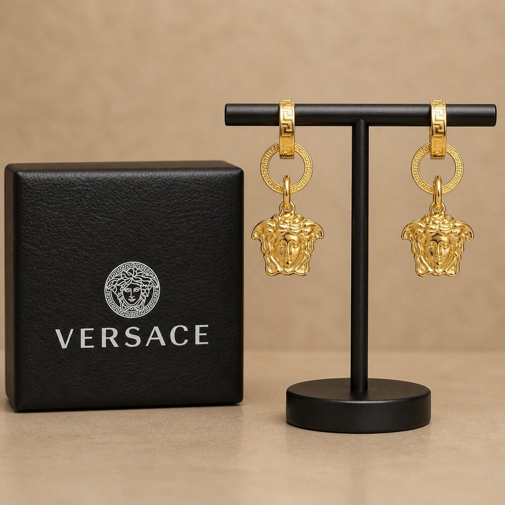 Versace Bold Statement Earrings Style 2 | New with Box - Picture 5 of 9